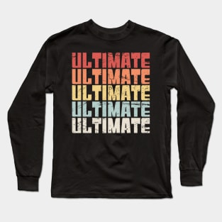 Vintage 70s ULTIMATE Frisbee Text Long Sleeve T-Shirt